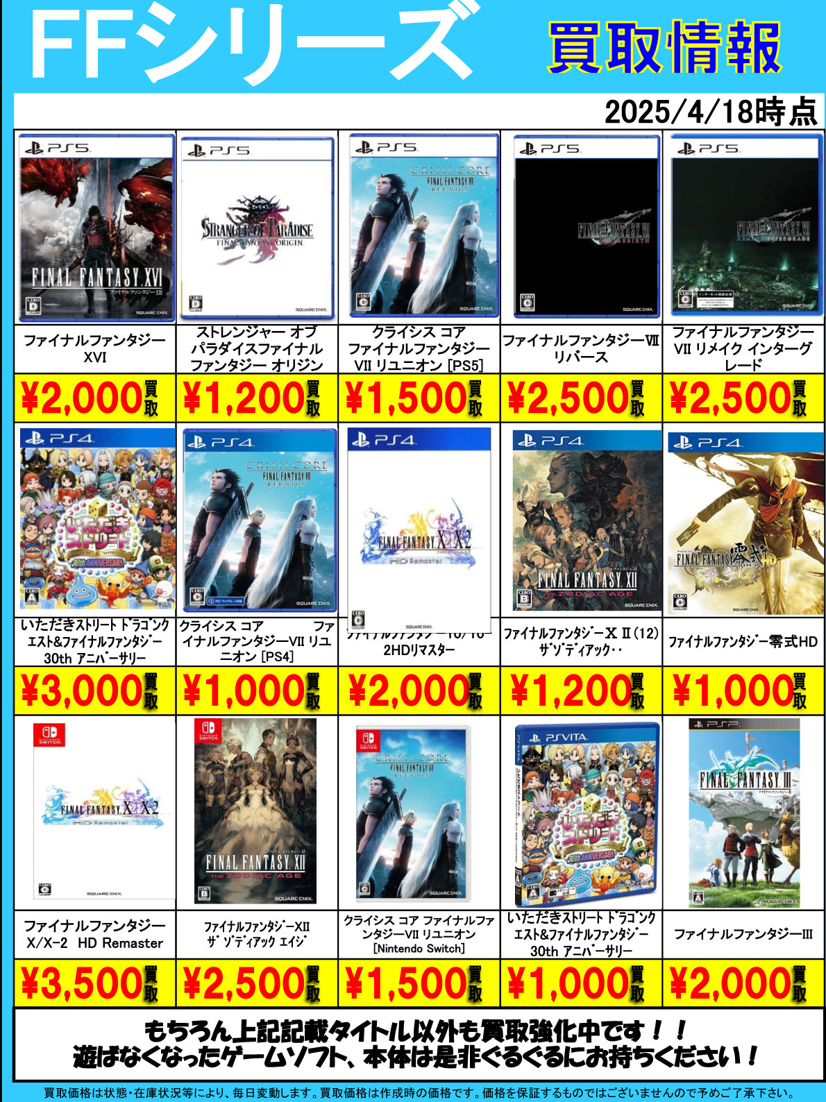 ゲーム強化買取商品
