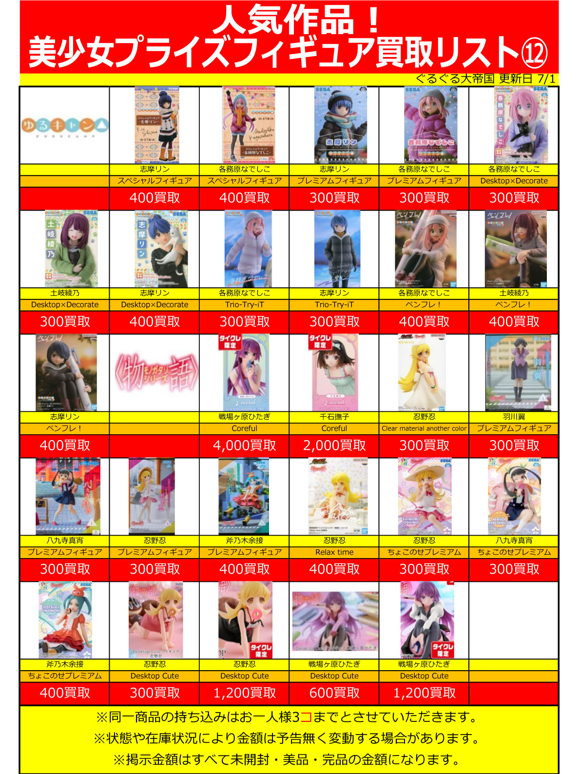 おもちゃ強化買取商品