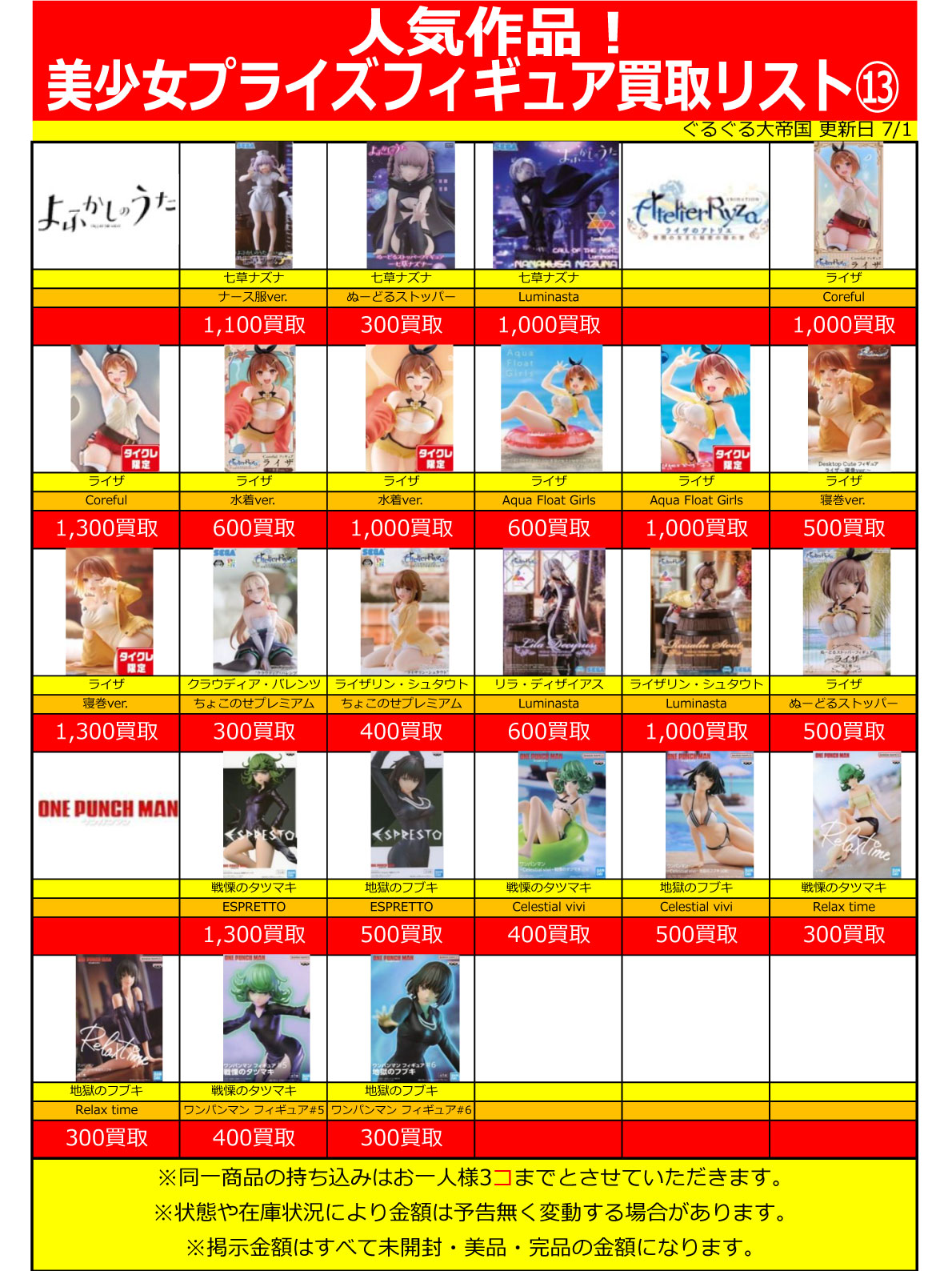 おもちゃ強化買取商品